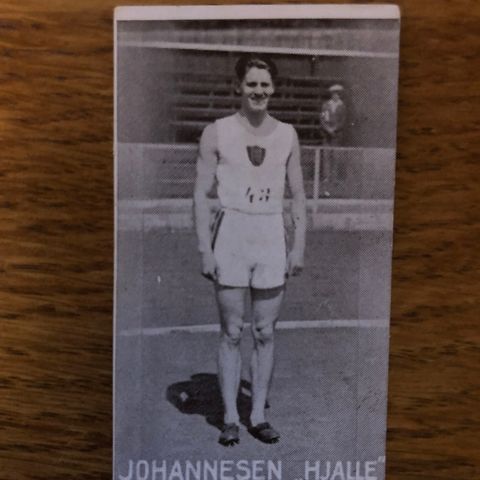 Hjalle Johannesen 800 meter friidrett sigarettkort 1930 Tiedemanns Tobak