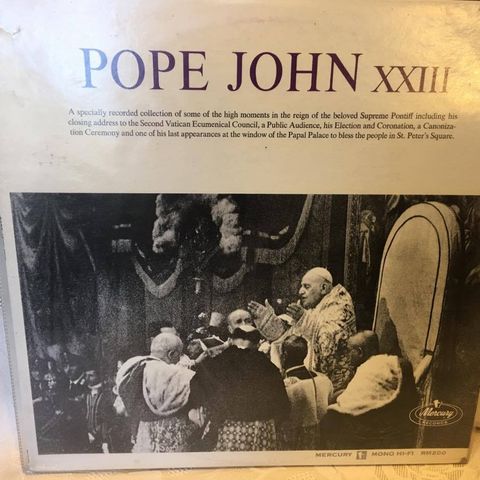 PAVEN PÅ LP, KR 100. POPE JOHN XXIII