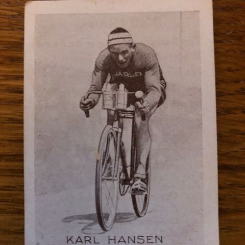 Karl Hansen Trondheim sykkel OL sigarettkort 1930 Tiedemanns Tobak
