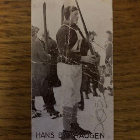 Hans Barhaugen Bærum skiklubb sigarettkort 1931 Tiedemanns Tobak