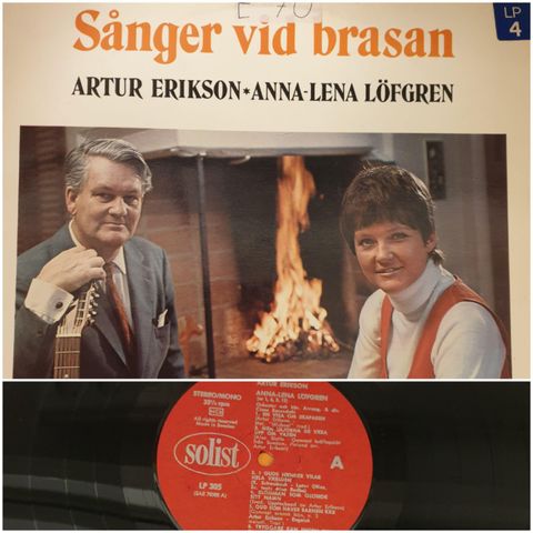 VINTAGE/RETRO LP-VINYL "SÅNGER VID BRASAN/ARTUR ERIKSON - ANNA LENA LØFGREN "