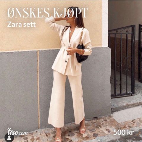 Ønskes Kjøpt! Zara sett: Dressjakke m/Culotte bukser str S/M!