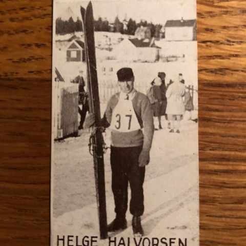 Helge Halvorsen ski langrenn kombinert hopp sigarettkort 1930 Tiedemanns Tobak