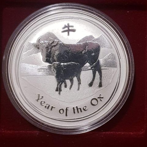 2009 Year of the Ox 1 oz Lunar 2 series Australia 999 Sølv