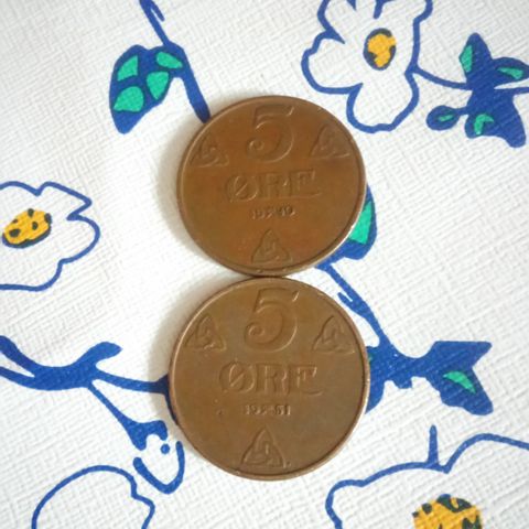 5 ØRER 1940 OG 1951, 1959  OG 1972