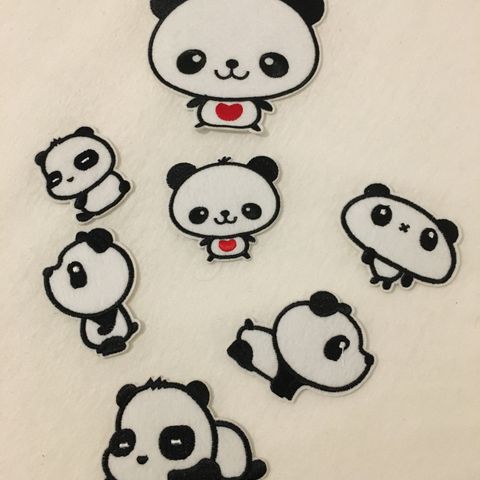 Helt Ny Panda Sy Stryke Stickers / Patch Stickers