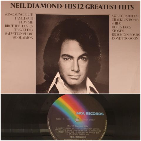 VINTAGE/RETRO LP-VINYL "NEIL DIAMOND/HIS Q2 GREATEST HITS 1977 "