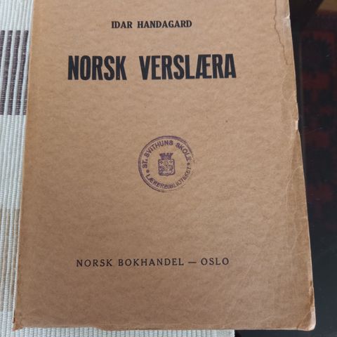 Norsk verslæra av Idar Handagard 1.utg. 1933