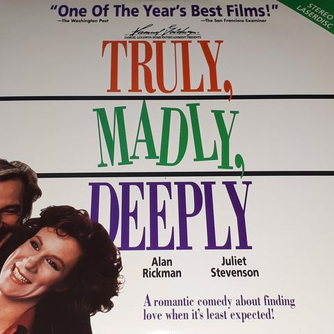 LASERDISC M/ PLASTLOMME.TRULY,MADLY,DEEPLY.