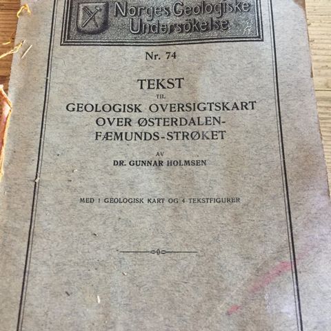 Geologisk oversiktskart over Østerdalen. Fra 1915