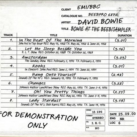 David Bowie: Bowie at the Beeb/Sampler Promo BBC