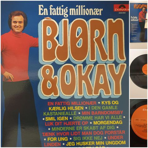 VINTAGE/RETRO LP-VINYL "BJØRN & OKAY/EN FATTIG MILLIONÆR "