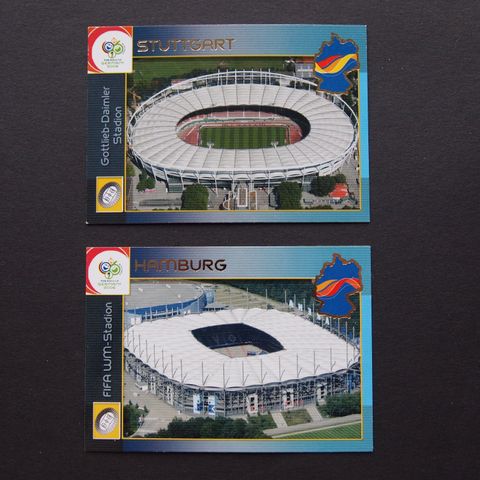 2 stk pene Panini kort FIFA World Cup Germany 2006: Stuttgart, Hamburg