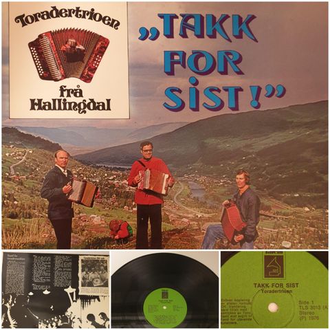 VINTAGE/RETRO LP-VINYL "TORADERTRIOEN FRÅ HALLINGDAL/TAKK FOR SIST  1976"