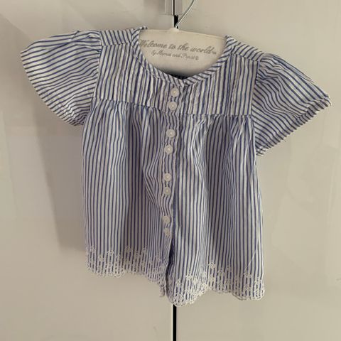 Stripete bluse fra Zara i blått og hvitt str. 82