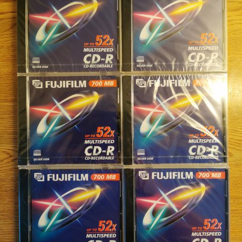 6 stk Fujifilm 700 MB CD-R