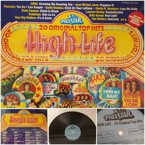 VINTAGE/RETRO LP-VINYL "20 ORIGINAL TOP HITS  - HIGH LIFE "