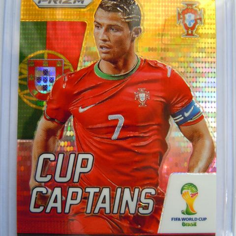 💎⚽️ Cristiano Ronaldo Portugal gull sjelden fotballkort Panini VM Prizm 2014