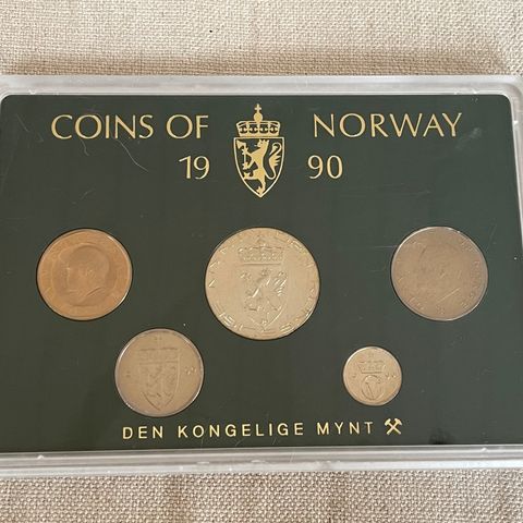 1990 - Coins og Norway. Samlesett usirkulert. Mynter