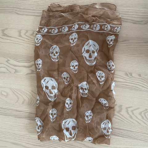 Alexander McQueen skull pashmina skjerf, 100% silke