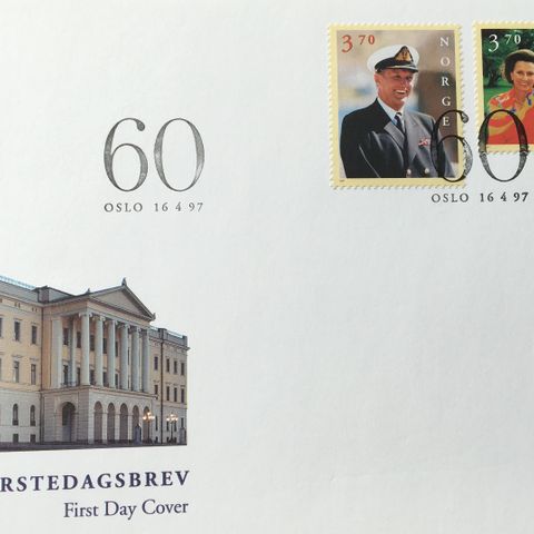 Norge 199  FDC Kongeparet 60 år 1293-1294