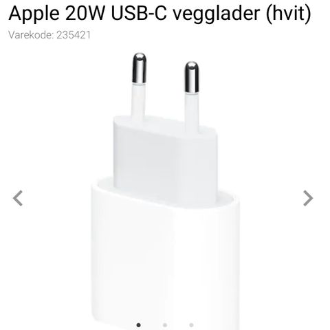 Apple 20w USB -C vegglader(Power adapter