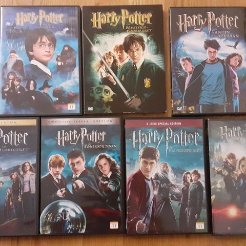 Harry Potter DVD'er. Billigst på nett. OPPDATERT 12.07.2024