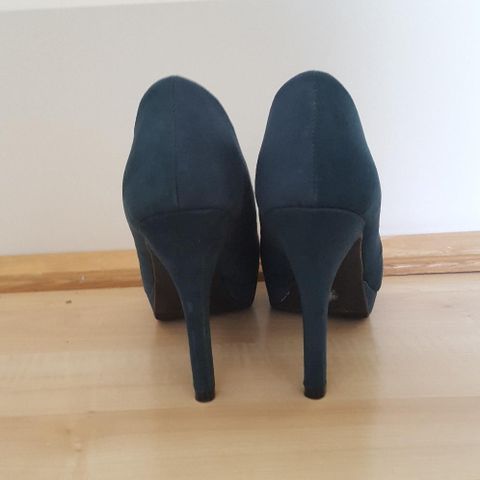 Velour grønne pumps