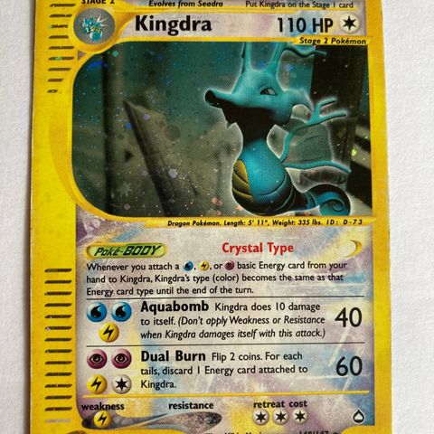 Kingdra Holo 148/147 aquapolis pokemon