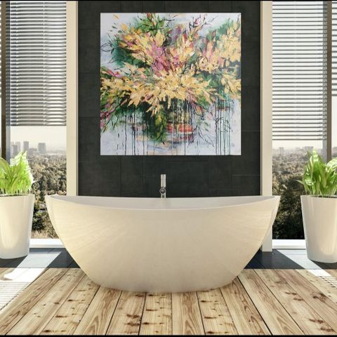 Original kunstverk "Iris In My Backyard" 100×100cm