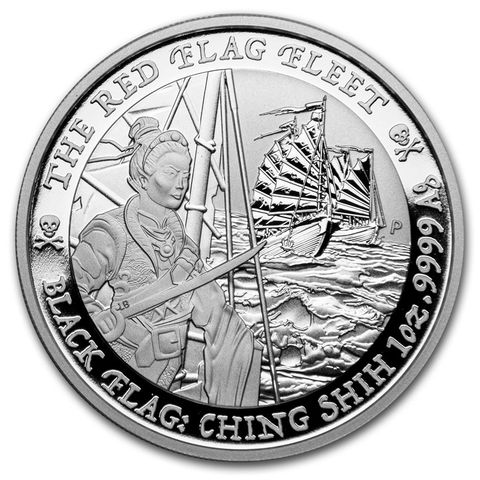 2021 TUVALU 1 OZ SØLV «BLACK FLAG – THE RED FLEET» BU M/KAPSEL