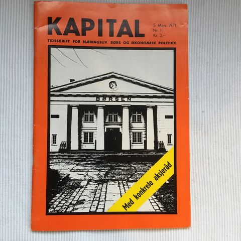 BokFrank: Tidsskriftet Kapital - Første nummer 5. mars 1971