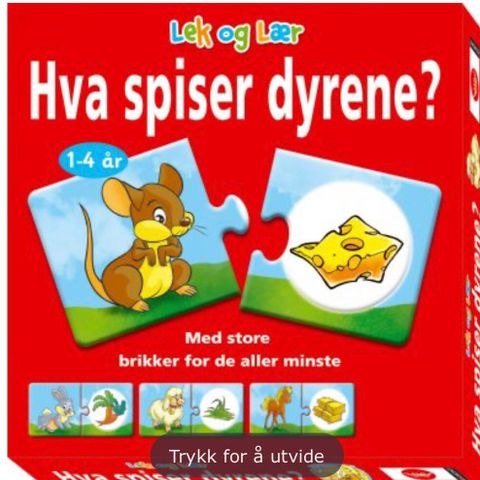 Hva spiser dyrene- lek og lær spill