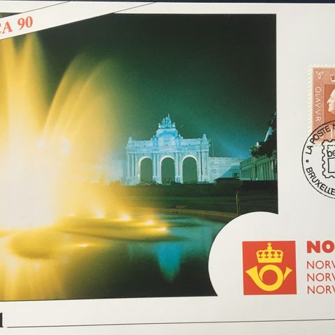 Norge 1990 Postens spesialkort Belgica 90 med NK 645