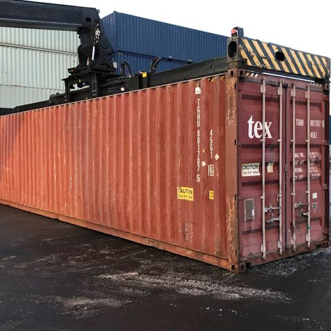 PÅ LAGER: Brukte 40 ft HC container. AS IS. Oslo