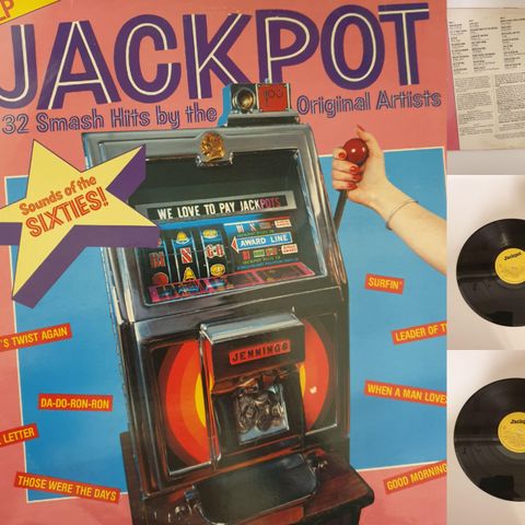 VINTAGE/RETRO LP-VINYL DOBBEL "JACKPOT/32 SMASH HITS BY THE ORIGINAL ARTISTS "