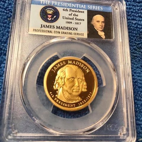 1 $ 2007-S james Madison 4 th President of The USA 1808-1917 gradert PCGS 69