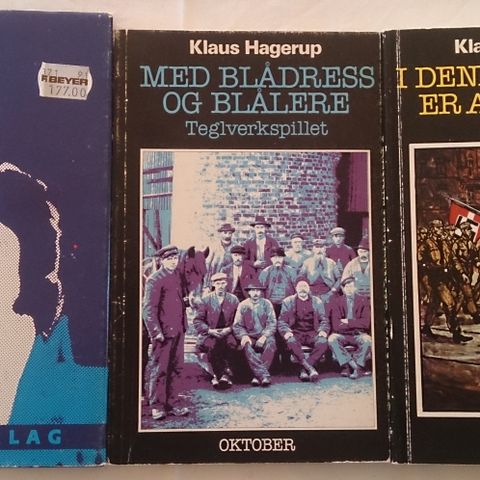 3 skuespill/hørespill av Klaus Hagerup, kr 100 for alle bøkene