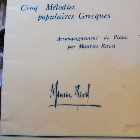 Maurice Ravel.  Notehefte 5 populære greske folkesanger