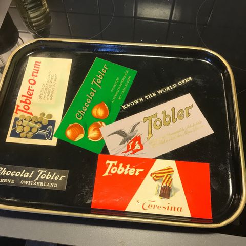 Serveringsbrett reklame tobler vintage
