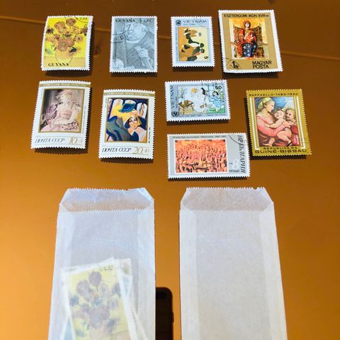 Pakke med ymse frimerker