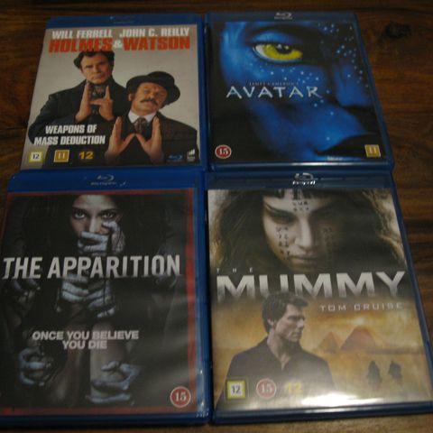 Div BluRay Holmes & Watson, Avatar, The Apparition, The Mummy
