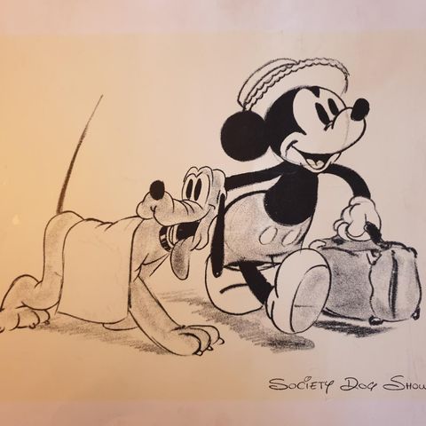 Disney silketrykk litografi "Society dog show 1939