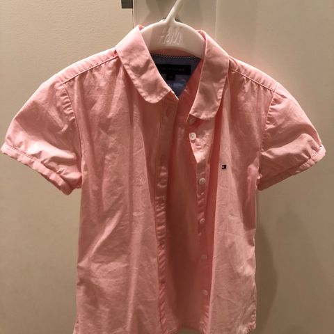 TOMMY HILFIGER SKJORTE ROSA M/KORT ARM - STRL 128