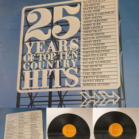 VINTAGE/RETRO LP-VINYL DOBBEL "25 YEARS OF TOP TEN COUNTRY HITS 1976"