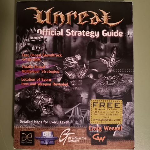 Unreal Strategy Guide (Game Wizards) + lydspor CD-Rom - pent brukt