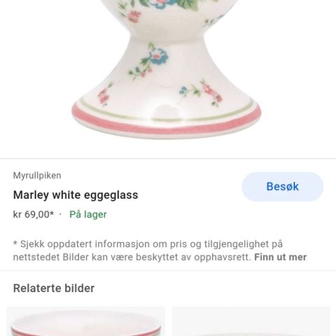 Eggeglass i serien Marley White fra Greengate