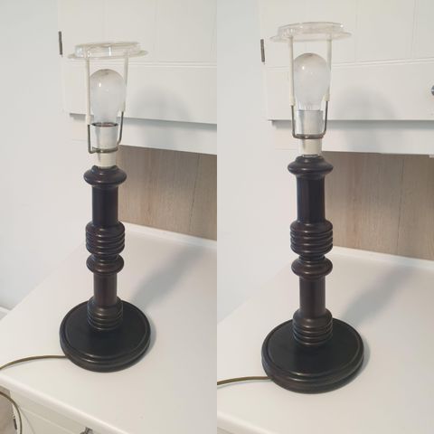 VINTAGE VAKKER BORDLAMPE I TRE 