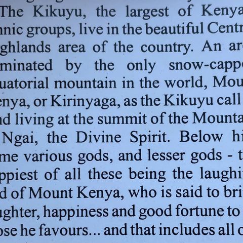 Liten latter Gud fra Mount Kenya. Afrika. Til hell og lykke.