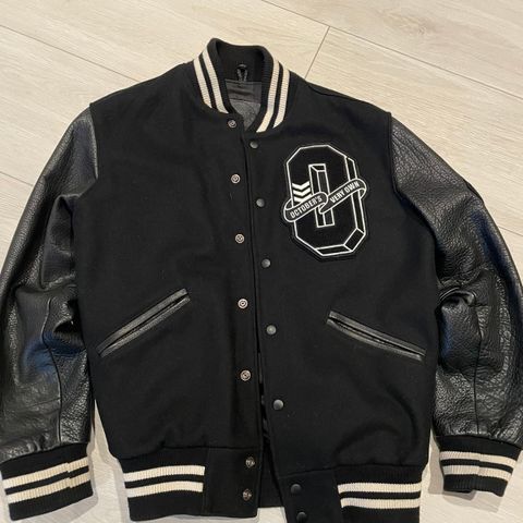 OVO x Roots Fall 2017 Black Cream Leather Varsity Jacket October's Very own